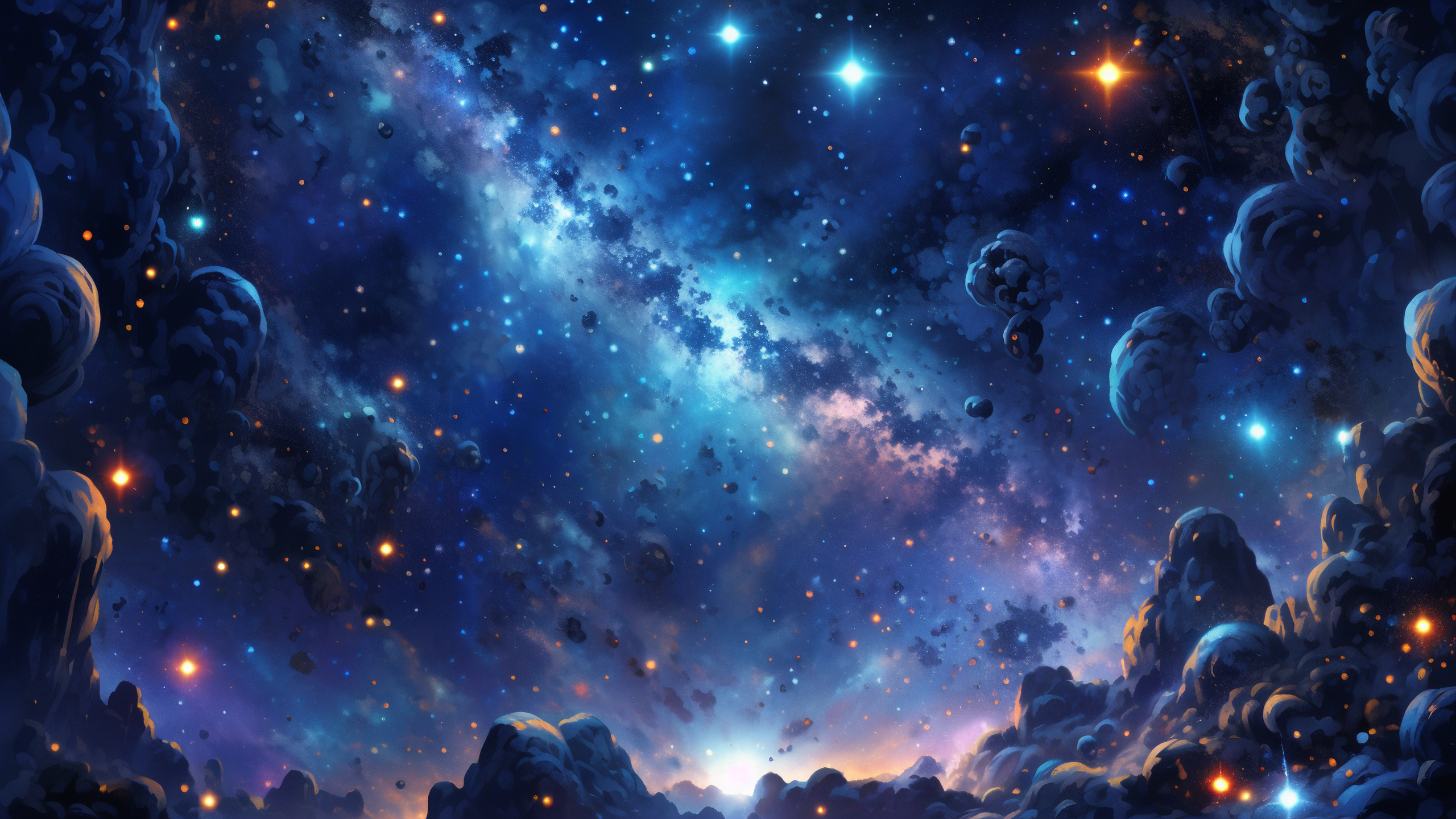 夜空中璀璨的星辰之光