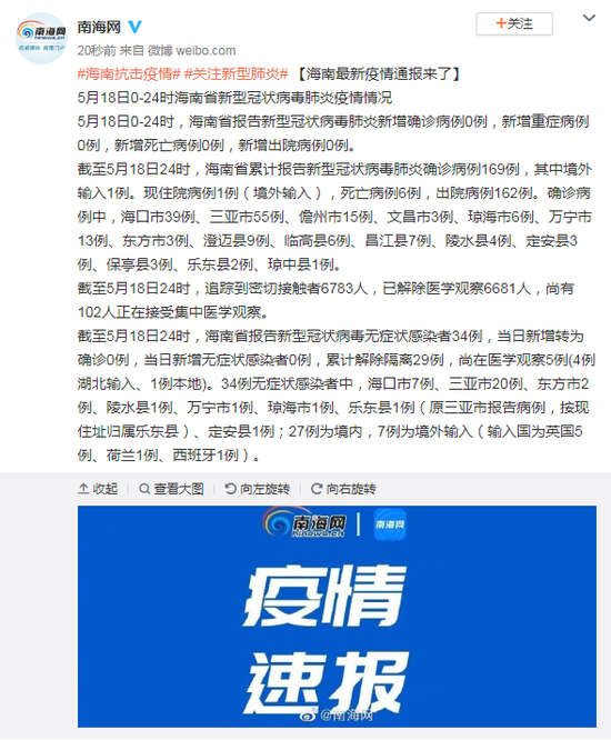 海南省疫情最新情况今日通报
