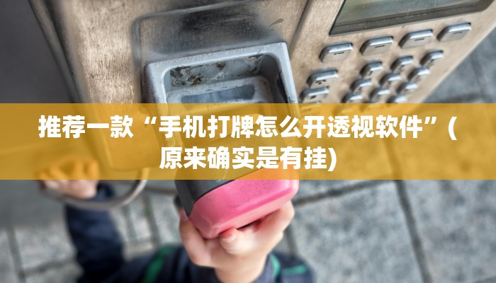 推荐一款“手机打牌怎么开透视软件”(原来确实是有挂)