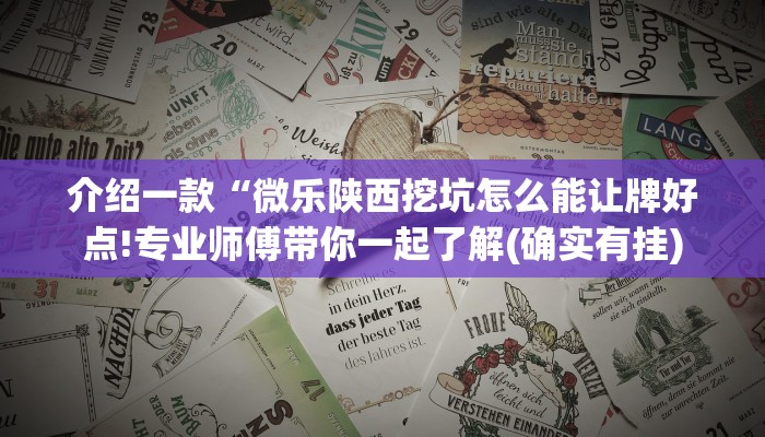 介绍一款“微乐陕西挖坑怎么能让牌好点!专业师傅带你一起了解(确实有挂)