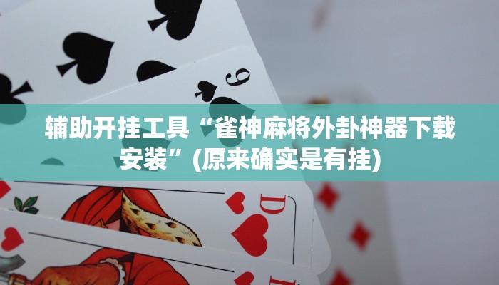 辅助开挂工具“雀神麻将外卦神器下载安装”(原来确实是有挂)