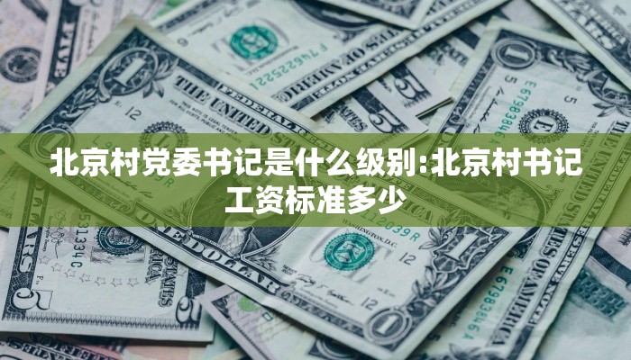 北京村党委书记是什么级别:北京村书记工资标准多少